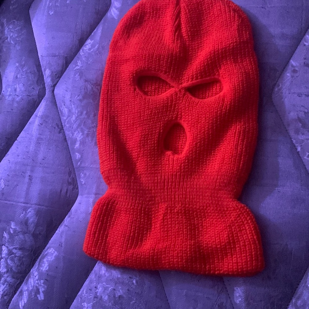 Orange ski mask